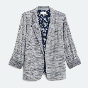 Women's Gray Striped Blazer